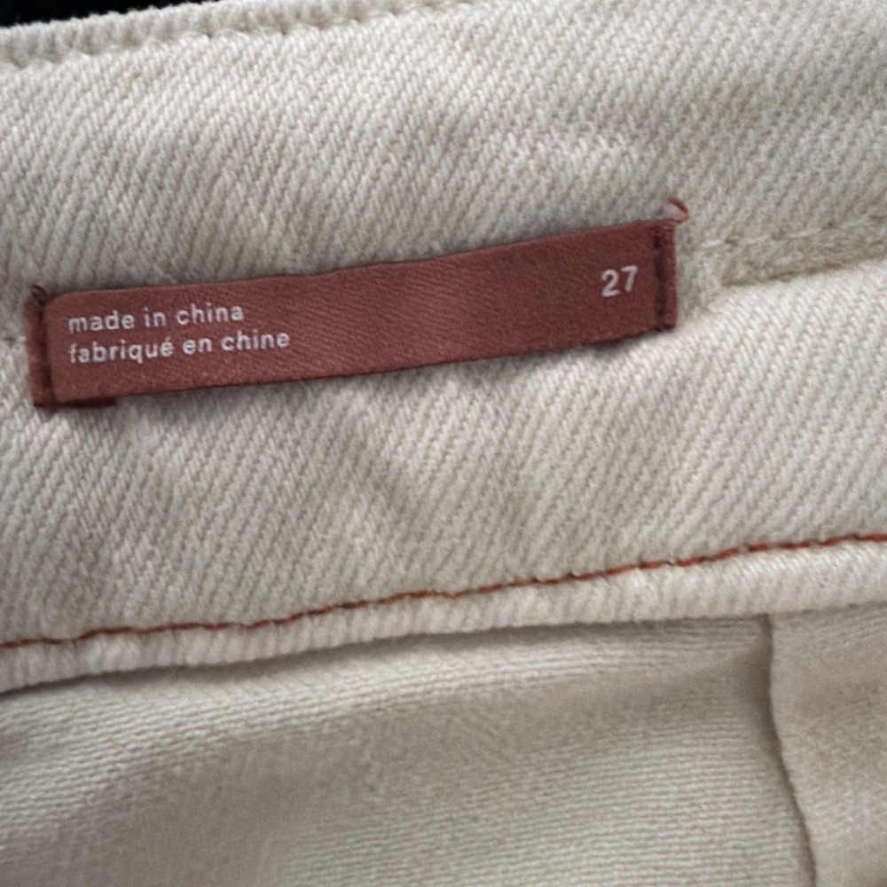 Pilcro Anthropologie Size 26 The Wanderer Jeans Pants Ivory Whimsical - Picture 10 of 10